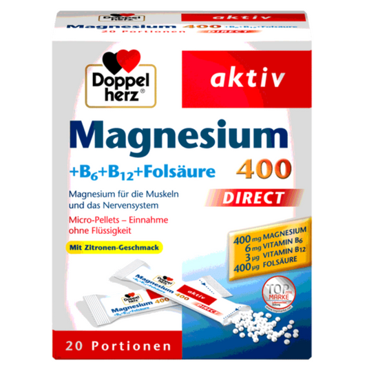 Doppelherz Magnesium + B6 + B12 Direct | 20 Portionen