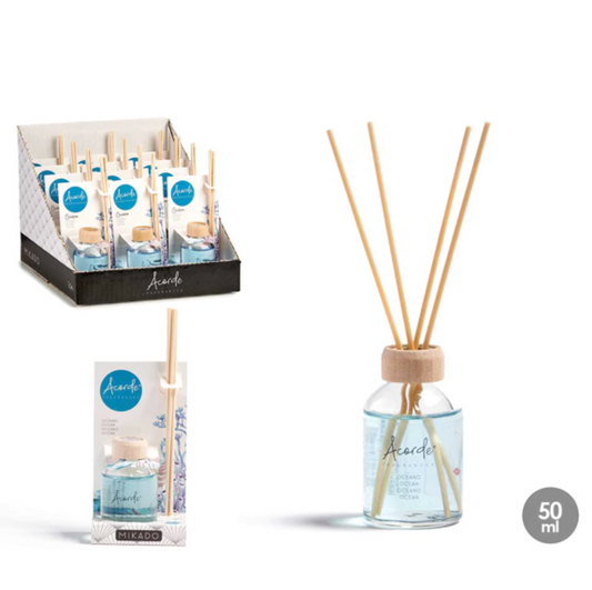 Mikado mit Ozeanischem Zauberstab inkl. Glas + Rattanpalme + Holz + Parfüm + Kunststoff| 50ml