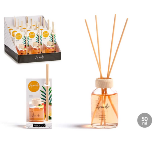 Mikado Mango Stick inkl. Glas + Rattanpalme + Holz + Parfüm + Kunststoff | 50ml